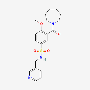 molecular formula C20H25N3O4S B4700160 3-(1-azepanylcarbonyl)-4-methoxy-N-(3-pyridinylmethyl)benzenesulfonamide 