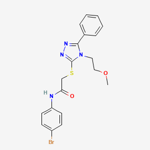 molecular formula C19H19BrN4O2S B4700194 N-(4-bromophenyl)-2-{[4-(2-methoxyethyl)-5-phenyl-4H-1,2,4-triazol-3-yl]thio}acetamide 