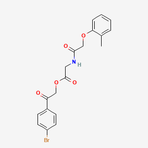 molecular formula C19H18BrNO5 B4700200 2-(4-bromophenyl)-2-oxoethyl N-[(2-methylphenoxy)acetyl]glycinate 