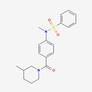 molecular formula C20H24N2O3S B4700212 N-methyl-N-{4-[(3-methyl-1-piperidinyl)carbonyl]phenyl}benzenesulfonamide 
