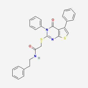 molecular formula C28H23N3O2S2 B4700219 2-[(4-oxo-3,5-diphenyl-3,4-dihydrothieno[2,3-d]pyrimidin-2-yl)thio]-N-(2-phenylethyl)acetamide 