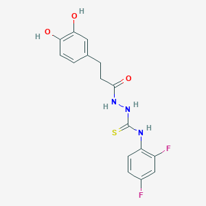 molecular formula C16H15F2N3O3S B4700226 N-(2,4-difluorophenyl)-2-[3-(3,4-dihydroxyphenyl)propanoyl]hydrazinecarbothioamide 