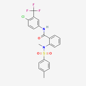 molecular formula C22H18ClF3N2O3S B4700228 N-[4-chloro-3-(trifluoromethyl)phenyl]-2-{methyl[(4-methylphenyl)sulfonyl]amino}benzamide 