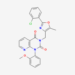 molecular formula C25H19ClN4O4 B4700236 3-{[2-(2-chlorophenyl)-5-methyl-1,3-oxazol-4-yl]methyl}-1-(2-methoxyphenyl)pyrido[2,3-d]pyrimidine-2,4(1H,3H)-dione 