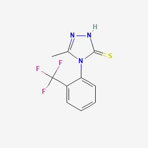 molecular formula C10H8F3N3S B4700240 5-methyl-4-[2-(trifluoromethyl)phenyl]-4H-1,2,4-triazole-3-thiol 