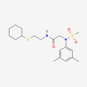 molecular formula C19H30N2O3S2 B4700258 N~1~-[2-(cyclohexylthio)ethyl]-N~2~-(3,5-dimethylphenyl)-N~2~-(methylsulfonyl)glycinamide 