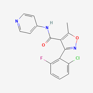 molecular formula C16H11ClFN3O2 B4700260 3-(2-chloro-6-fluorophenyl)-5-methyl-N-4-pyridinyl-4-isoxazolecarboxamide 