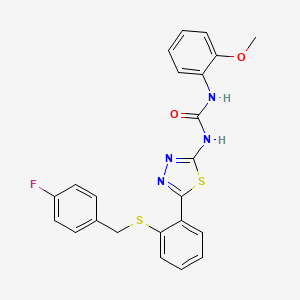 molecular formula C23H19FN4O2S2 B4700265 N-(5-{2-[(4-fluorobenzyl)thio]phenyl}-1,3,4-thiadiazol-2-yl)-N'-(2-methoxyphenyl)urea 