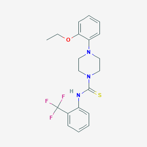 molecular formula C20H22F3N3OS B4700276 4-(2-ethoxyphenyl)-N-[2-(trifluoromethyl)phenyl]-1-piperazinecarbothioamide 