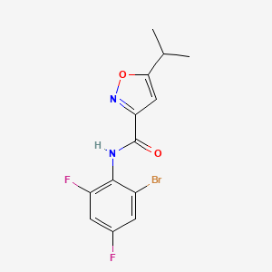 molecular formula C13H11BrF2N2O2 B4700291 N-(2-bromo-4,6-difluorophenyl)-5-isopropyl-3-isoxazolecarboxamide 