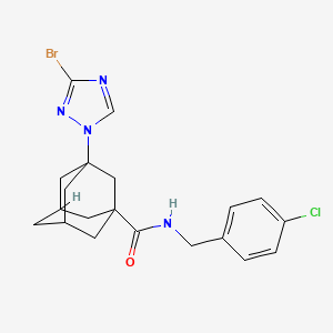 molecular formula C20H22BrClN4O B4700303 3-(3-bromo-1H-1,2,4-triazol-1-yl)-N-(4-chlorobenzyl)-1-adamantanecarboxamide 