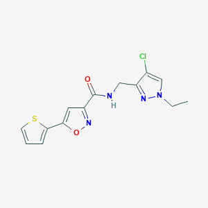 N-[(4-chloro-1-ethyl-1H-pyrazol-3-yl)methyl]-5-(2-thienyl)-3-isoxazolecarboxamide