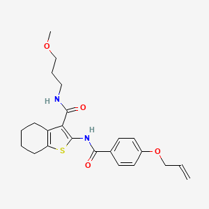 molecular formula C23H28N2O4S B4700343 2-{[4-(allyloxy)benzoyl]amino}-N-(3-methoxypropyl)-4,5,6,7-tetrahydro-1-benzothiophene-3-carboxamide 