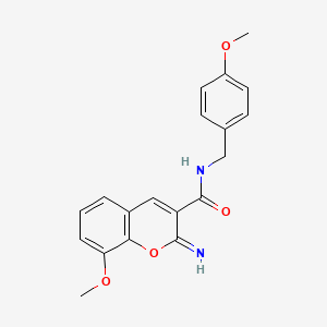 molecular formula C19H18N2O4 B4700345 2-imino-8-methoxy-N-(4-methoxybenzyl)-2H-chromene-3-carboxamide 