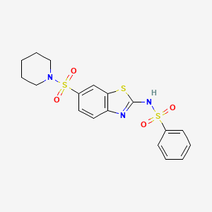 N-[6-(1-piperidinylsulfonyl)-1,3-benzothiazol-2-yl]benzenesulfonamide