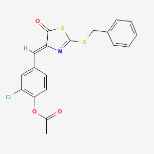 4-{[2-(benzylthio)-5-oxo-1,3-thiazol-4(5H)-ylidene]methyl}-2-chlorophenyl acetate