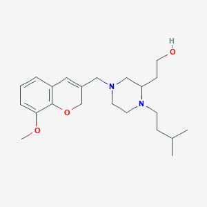 2-[4-[(8-methoxy-2H-chromen-3-yl)methyl]-1-(3-methylbutyl)-2-piperazinyl]ethanol