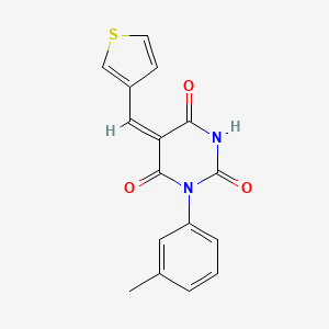 molecular formula C16H12N2O3S B4700369 1-(3-methylphenyl)-5-(3-thienylmethylene)-2,4,6(1H,3H,5H)-pyrimidinetrione 