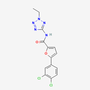 molecular formula C14H11Cl2N5O2 B4700374 5-(3,4-dichlorophenyl)-N-(2-ethyl-2H-tetrazol-5-yl)-2-furamide 