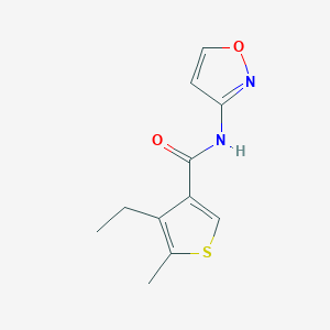molecular formula C11H12N2O2S B4700382 4-ethyl-N-3-isoxazolyl-5-methyl-3-thiophenecarboxamide 