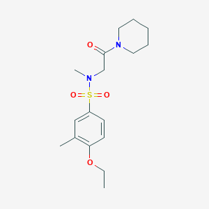 molecular formula C17H26N2O4S B4700385 4-ethoxy-N,3-dimethyl-N-[2-oxo-2-(1-piperidinyl)ethyl]benzenesulfonamide 