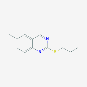 molecular formula C14H18N2S B4700392 4,6,8-trimethyl-2-(propylthio)quinazoline 