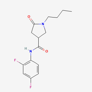 molecular formula C15H18F2N2O2 B4700399 1-butyl-N-(2,4-difluorophenyl)-5-oxopyrrolidine-3-carboxamide 