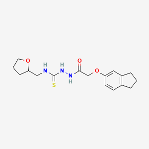 molecular formula C17H23N3O3S B4700418 2-[(2,3-dihydro-1H-inden-5-yloxy)acetyl]-N-(tetrahydro-2-furanylmethyl)hydrazinecarbothioamide 