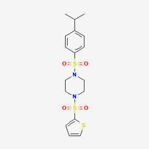 molecular formula C17H22N2O4S3 B4700426 1-[(4-isopropylphenyl)sulfonyl]-4-(2-thienylsulfonyl)piperazine 
