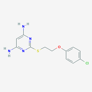 molecular formula C12H13ClN4OS B470043 2-{[2-(4-Chlorophenoxy)ethyl]sulfanyl}pyrimidine-4,6-diamine CAS No. 347341-49-5