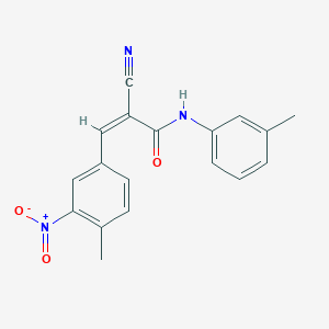 molecular formula C18H15N3O3 B4700433 2-cyano-3-(4-methyl-3-nitrophenyl)-N-(3-methylphenyl)acrylamide 