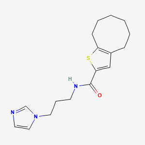 molecular formula C17H23N3OS B4700440 N-[3-(1H-imidazol-1-yl)propyl]-4,5,6,7,8,9-hexahydrocycloocta[b]thiophene-2-carboxamide 