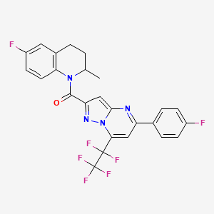 molecular formula C25H17F7N4O B4700443 6-fluoro-1-{[5-(4-fluorophenyl)-7-(pentafluoroethyl)pyrazolo[1,5-a]pyrimidin-2-yl]carbonyl}-2-methyl-1,2,3,4-tetrahydroquinoline 