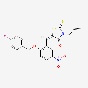 molecular formula C20H15FN2O4S2 B4700458 3-allyl-5-{2-[(4-fluorobenzyl)oxy]-5-nitrobenzylidene}-2-thioxo-1,3-thiazolidin-4-one 