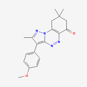 molecular formula C19H20N4O2 B4700459 3-(4-methoxyphenyl)-2,8,8-trimethyl-8,9-dihydropyrazolo[5,1-c][1,2,4]benzotriazin-6(7H)-one 