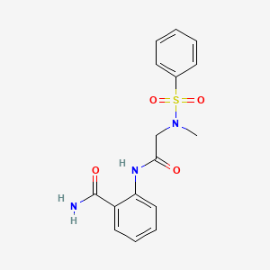 molecular formula C16H17N3O4S B4700467 2-{[N-methyl-N-(phenylsulfonyl)glycyl]amino}benzamide 