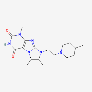 molecular formula C18H26N6O2 B4700480 1,6,7-trimethyl-8-[2-(4-methyl-1-piperidinyl)ethyl]-1H-imidazo[2,1-f]purine-2,4(3H,8H)-dione 