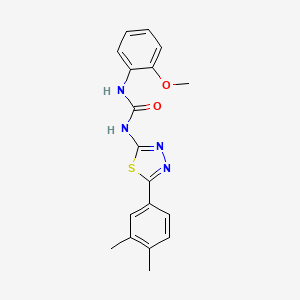 molecular formula C18H18N4O2S B4700499 N-[5-(3,4-dimethylphenyl)-1,3,4-thiadiazol-2-yl]-N'-(2-methoxyphenyl)urea 