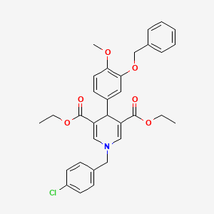 molecular formula C32H32ClNO6 B4700507 diethyl 4-[3-(benzyloxy)-4-methoxyphenyl]-1-(4-chlorobenzyl)-1,4-dihydro-3,5-pyridinedicarboxylate 