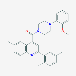 molecular formula C30H31N3O2 B4700522 2-(2,5-dimethylphenyl)-4-{[4-(2-methoxyphenyl)-1-piperazinyl]carbonyl}-6-methylquinoline 