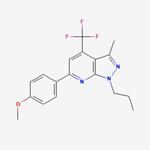 molecular formula C18H18F3N3O B4700541 6-(4-methoxyphenyl)-3-methyl-1-propyl-4-(trifluoromethyl)-1H-pyrazolo[3,4-b]pyridine 