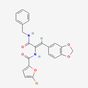 molecular formula C22H17BrN2O5 B4700553 N-{2-(1,3-benzodioxol-5-yl)-1-[(benzylamino)carbonyl]vinyl}-5-bromo-2-furamide 