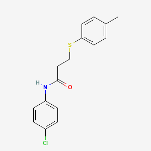 molecular formula C16H16ClNOS B4700565 N-(4-chlorophenyl)-3-[(4-methylphenyl)thio]propanamide 