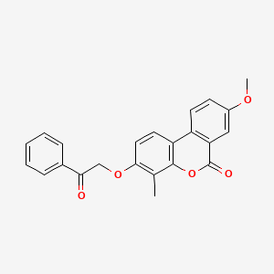 molecular formula C23H18O5 B4700606 8-methoxy-4-methyl-3-(2-oxo-2-phenylethoxy)-6H-benzo[c]chromen-6-one 