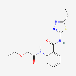 molecular formula C15H18N4O3S B4700608 2-[(ethoxyacetyl)amino]-N-(5-ethyl-1,3,4-thiadiazol-2-yl)benzamide 