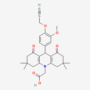 molecular formula C29H33NO6 B4700609 [9-[3-methoxy-4-(2-propyn-1-yloxy)phenyl]-3,3,6,6-tetramethyl-1,8-dioxo-2,3,4,5,6,7,8,9-octahydro-10(1H)-acridinyl]acetic acid 