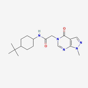molecular formula C18H27N5O2 B4700620 N-(4-tert-butylcyclohexyl)-2-(1-methyl-4-oxo-1,4-dihydro-5H-pyrazolo[3,4-d]pyrimidin-5-yl)acetamide 