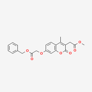 molecular formula C22H20O7 B4700639 methyl {7-[2-(benzyloxy)-2-oxoethoxy]-4-methyl-2-oxo-2H-chromen-3-yl}acetate 