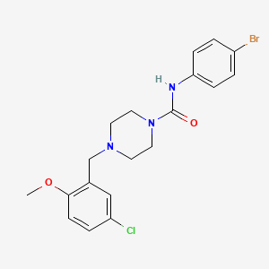 molecular formula C19H21BrClN3O2 B4700647 N-(4-bromophenyl)-4-(5-chloro-2-methoxybenzyl)-1-piperazinecarboxamide 