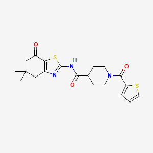 molecular formula C20H23N3O3S2 B4700653 N-(5,5-dimethyl-7-oxo-4,5,6,7-tetrahydro-1,3-benzothiazol-2-yl)-1-(2-thienylcarbonyl)-4-piperidinecarboxamide 
